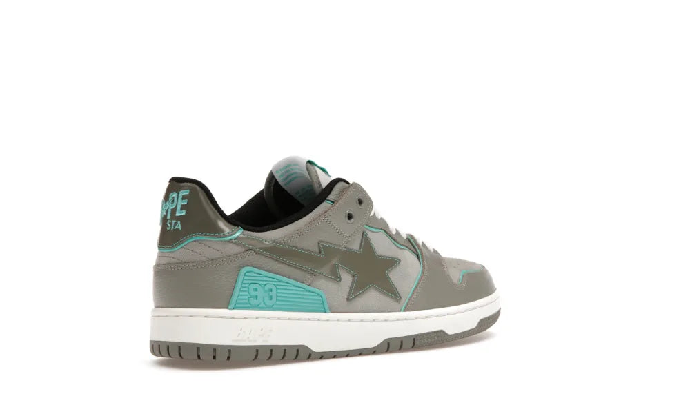 A Bathing Ape Bape SK8 Sta Grey Turquoise