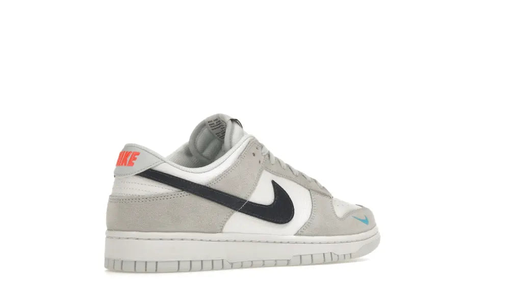 Nike Dunk Low White Grey Navy Aqua Mini Swoosh