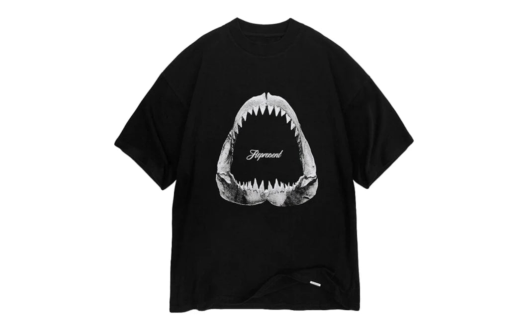 Represent Shark Jaws T-shirt Off Black