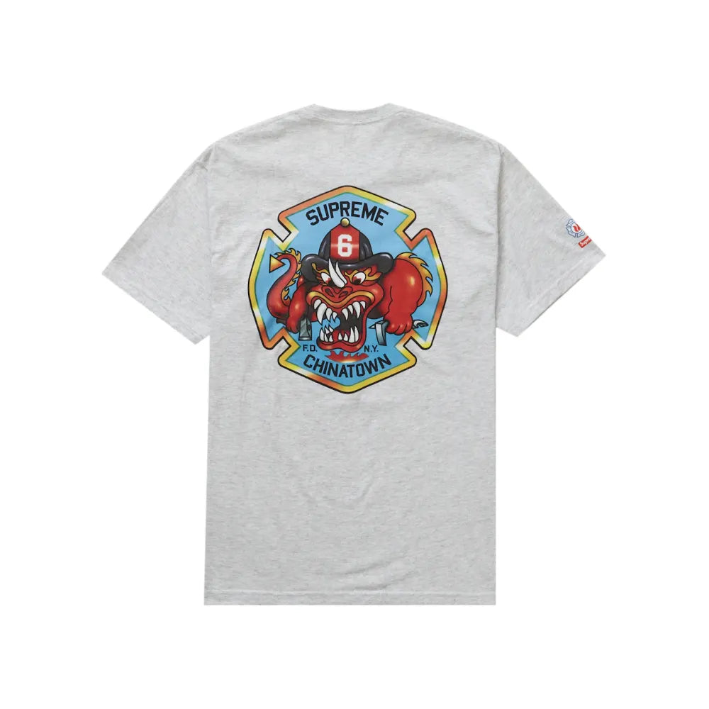 Supreme FDNY Engine 9 Tee Ash Grey