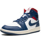 Jordan 1 Mid French Blue Gym Red (W)