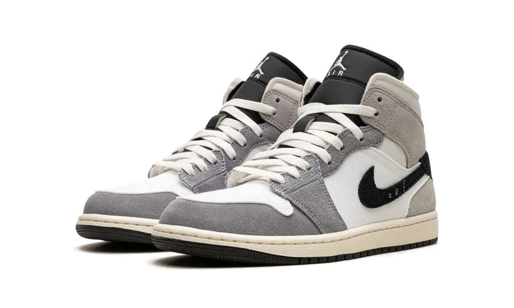 Jordan 1 Mid SE Craft White Cement Grey Black