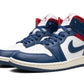 Jordan 1 Mid French Blue Gym Red (W)