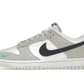 Nike Dunk Low White Grey Navy Aqua Mini Swoosh