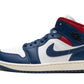 Jordan 1 Mid French Blue Gym Red (W)